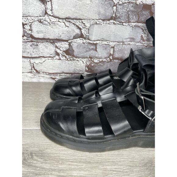 Dr. Martens Geraldo Black Leather Strap Gladiator Wedge Sandals Men’s 9M US/42EU main image 5